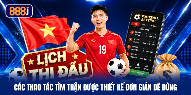 Các thao tác tìm trận được thiết kế đơn giản dễ dùng