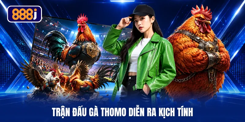 Trận đấu gà thomo diễn ra kịch tính
